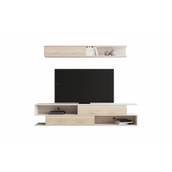 Σύνθετο σαλονιού Brick pakoworld σε oak-κρεμ απόχρωση 240x40x50.4εκ