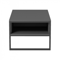 Τραπέζι σαλονιού Bendon pakoworld σε sonoma-μαύρη απόχρωση 100x60x44.5εκ