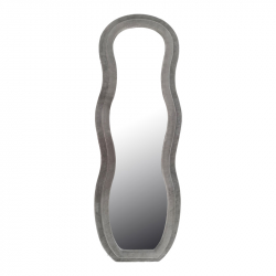 Καθρέπτης Glinde Inart βελούδο σε γκρι απόχρωση 50x3.3x150εκ