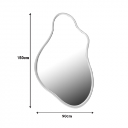 Καθρέπτης Decorde Inart ξύλο σε λευκή απόχρωση 90x3.5x150εκ