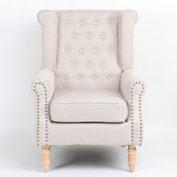 Πολυθρόνα ArteLibre OTTAVIA Μπεζ Ύφασμα 77x80x106cm