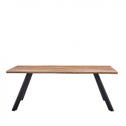 Τραπέζι Τραπεζαρίας ArteLibre AOSA Honey Maple/Μαύρο MDF/Μέταλλο 160x90x76cm Τραπέζι Τραπεζαρίας ArteLibre AOSA Honey Maple/Μαύρο MDF/Μέταλλο 160x90x76cm