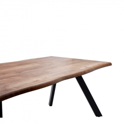 Τραπέζι Τραπεζαρίας ArteLibre AOSA Honey Maple/Μαύρο MDF/Μέταλλο 160x90x76cm Τραπέζι Τραπεζαρίας ArteLibre AOSA Honey Maple/Μαύρο MDF/Μέταλλο 160x90x76cm