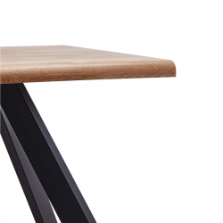 Τραπέζι Τραπεζαρίας ArteLibre AOSA Honey Maple/Μαύρο MDF/Μέταλλο 160x90x76cm Τραπέζι Τραπεζαρίας ArteLibre AOSA Honey Maple/Μαύρο MDF/Μέταλλο 160x90x76cm