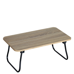 Βοηθητικό Τραπεζάκι ArteLibre BALLARD Πτυσσόμενο Δρυς/Μαύρο Μοριοσανίδα/Μέταλλο 53x30x22cm
