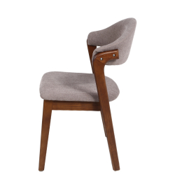 Καρέκλα Τραπεζαρίας ArteLibre ISMENE Γκρι/Καρυδί Ξύλο/Ύφασμα 52.5x56x83cm