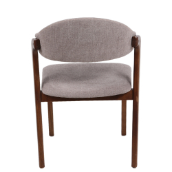 Καρέκλα Τραπεζαρίας ArteLibre ISMENE Γκρι/Καρυδί Ξύλο/Ύφασμα 52.5x56x83cm