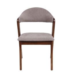 Καρέκλα Τραπεζαρίας ArteLibre ISMENE Γκρι/Καρυδί Ξύλο/Ύφασμα 52.5x56x83cm