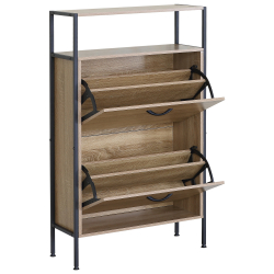 Παπουτσοθήκη ArteLibre ALDERWYN Δρυς/Μαύρο Μοριοσανίδα/Μέταλλο 63x24x105cm