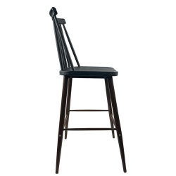 Σκαμπό Bar ArteLibre MARANTA Μαύρο/Καρυδί PP/Μέταλλο 45x46x97cm