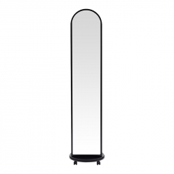 Καθρέπτης τροχήλατος Espero pakoworld mdf με ράφια σε μαύρη απόχρωση Φ34x170εκ