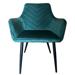 Καρέκλα Τραπεζαρίας ArteLibre FLORITA Πράσινο/Μαύρο Βελούδο/Μέταλλο 55x57x84cm