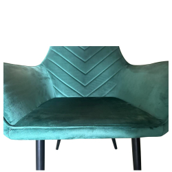 Καρέκλα Τραπεζαρίας ArteLibre FLORITA Πράσινο/Μαύρο Βελούδο/Μέταλλο 55x57x84cm