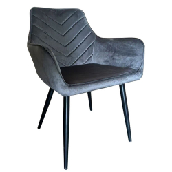 Καρέκλα Τραπεζαρίας ArteLibre FLORITA Γκρι/Μαύρο Βελούδο/Μέταλλο 55x57x84cm Καρέκλα Τραπεζαρίας ArteLibre FLORITA Γκρι/Μαύρο Βελούδο/Μέταλλο 55x57x84cm