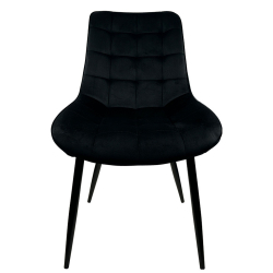 Καρέκλα Τραπεζαρίας ArteLibre BRISA Μαύρο Βελούδο/Μέταλλο 53x60x85cm