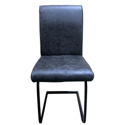 Καρέκλα Τραπεζαρίας ArteLibre ESTRELLA Γκρι/Μαύρο PU/Μέταλλο 43x56x95cm