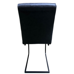 Καρέκλα Τραπεζαρίας ArteLibre ESTRELLA Γκρι/Μαύρο PU/Μέταλλο 43x56x95cm