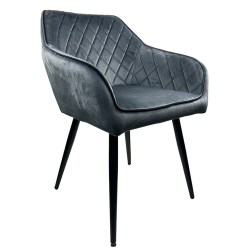 Καρέκλα Τραπεζαρίας ArteLibre FLORENCIA Γκρι/Μαύρο Βελούδο/Μέταλλο 56x60x81cm Καρέκλα Τραπεζαρίας ArteLibre FLORENCIA Γκρι/Μαύρο Βελούδο/Μέταλλο 56x60x81cm