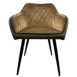 Καρέκλα Τραπεζαρίας ArteLibre FLORENCIA Cappuccino/Μαύρο Βελούδο/Μέταλλο 56x60x81cm