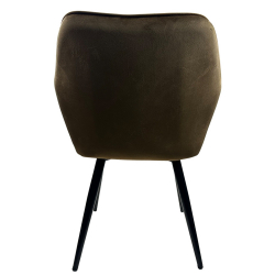 Καρέκλα Τραπεζαρίας ArteLibre FLORENCIA Cappuccino/Μαύρο Βελούδο/Μέταλλο 56x60x81cm