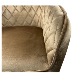 Καρέκλα Τραπεζαρίας ArteLibre FLORENCIA Cappuccino/Μαύρο Βελούδο/Μέταλλο 56x60x81cm