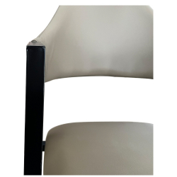 Καρέκλα Τραπεζαρίας ArteLibre SOLANA Cappuccino/Μαύρο PU/Μέταλλο 51x51x81cm