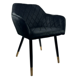 Καρέκλα Τραπεζαρίας ArteLibre ESPERANZA Μαύρο Βελούδο/Μέταλλο 56x60x81cm Καρέκλα Τραπεζαρίας ArteLibre ESPERANZA Μαύρο Βελούδο/Μέταλλο 56x60x81cm