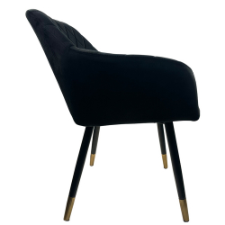 Καρέκλα Τραπεζαρίας ArteLibre ESPERANZA Μαύρο Βελούδο/Μέταλλο 56x60x81cm