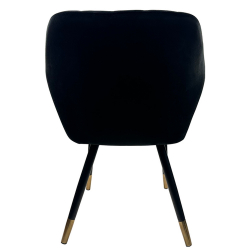 Καρέκλα Τραπεζαρίας ArteLibre ESPERANZA Μαύρο Βελούδο/Μέταλλο 56x60x81cm