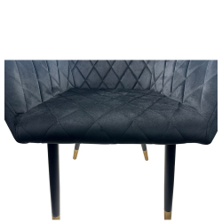 Καρέκλα Τραπεζαρίας ArteLibre ESPERANZA Μαύρο Βελούδο/Μέταλλο 56x60x81cm