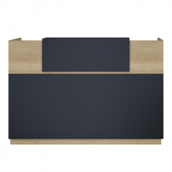 Γραφείο reception Lotus pakoworld σε χρώμα φυσικό - ανθρακί 200x70x110εκ