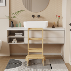 Παιδικός πύργος εκμάθησης Chiquel pakoworld τ.Montessori ξύλο σε φυσική απόχρωση 45.7x51x90εκ