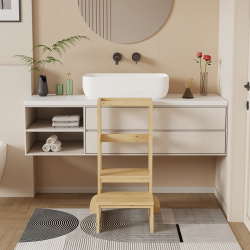 Παιδικός πύργος εκμάθησης Chiquel pakoworld τ.Montessori ξύλο σε φυσική απόχρωση 45.7x51x90εκ