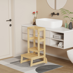 Παιδικός πύργος εκμάθησης Chiquel pakoworld τ.Montessori ξύλο σε φυσική απόχρωση 45.7x51x90εκ