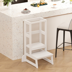 Παιδικός πύργος εκμάθησης Chiquel pakoworld τ.Montessori ξύλο σε λευκή απόχρωση 45.7x51x90εκ