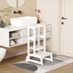 Παιδικός πύργος εκμάθησης Chiquel pakoworld τ.Montessori ξύλο σε λευκή απόχρωση 45.7x51x90εκ