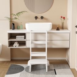 Παιδικός πύργος εκμάθησης Chiquel pakoworld τ.Montessori ξύλο σε λευκή απόχρωση 45.7x51x90εκ