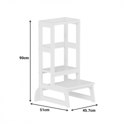 Παιδικός πύργος εκμάθησης Chiquel pakoworld τ.Montessori ξύλο σε λευκή απόχρωση 45.7x51x90εκ