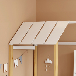 Παιδικό κρεβάτι Bedria pakoworld τ.Montessori ξύλο σε λευκή-φυσική απόχρωση 90x190εκ