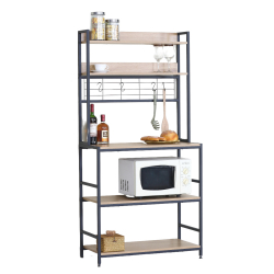 Ραφιέρα Κουζίνας ArteLibre INVERMERE Δρυς/Μαύρο Μοριοσανίδα/Μέταλλο 80x40x170cm Ραφιέρα Κουζίνας ArteLibre INVERMERE Δρυς/Μαύρο Μοριοσανίδα/Μέταλλο 80x40x170cm