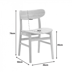Πολυθρόνα Joube pakoworld rubberwood σε φυσική απόχρωση με μαύρο pu μαξιλάρι 59x48x73εκ