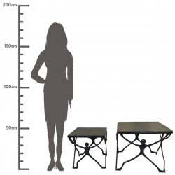 Τραπεζάκι ArteLibre Άνθρωποι Μαύρο Αλουμίνιο 58x58x49cm Σετ 2Τμχ