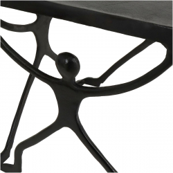 Τραπεζάκι ArteLibre Άνθρωποι Μαύρο Αλουμίνιο 58x58x49cm Σετ 2Τμχ