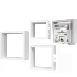 Σετ Ραφιών Κύβοι Λευκό Ξύλο 35x35x12cm/30x30x12cm/25x25x12cm 3Τμχ