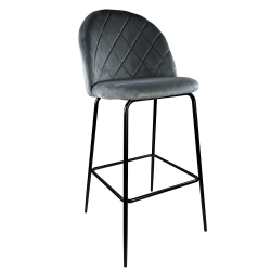 Σκαμπό Bar ArteLibre UNDERHILL Γκρι/Μαύρο Βελούδο/Μέταλλο 45x53x107cm Σκαμπό Bar ArteLibre UNDERHILL Γκρι/Μαύρο Βελούδο/Μέταλλο 45x53x107cm