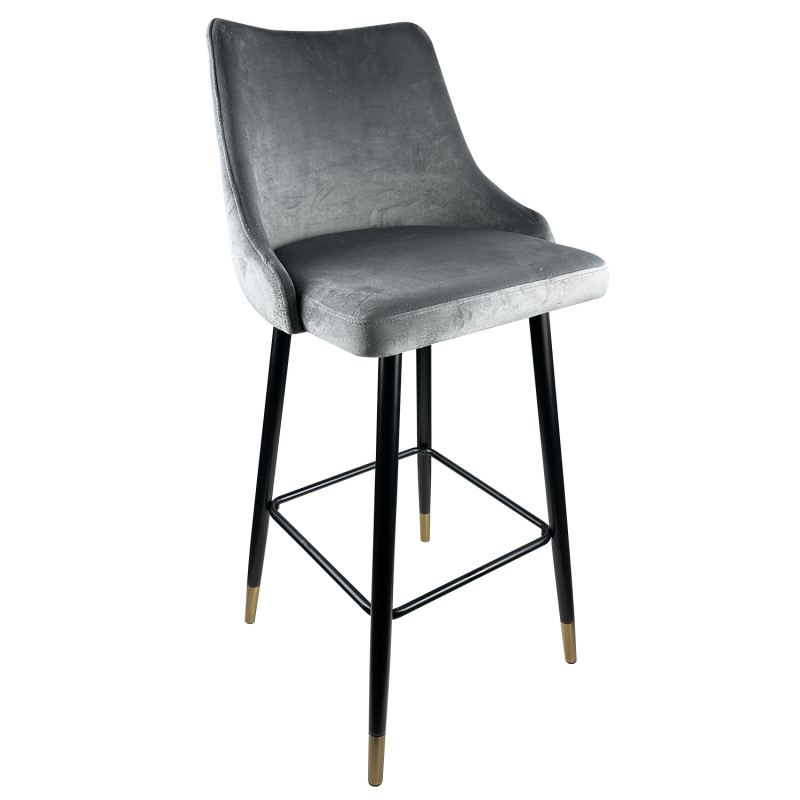 Σκαμπό Bar ArteLibre MANHATTAN Γκρι/Μαύρο Βελούδο/Μέταλλο 51x57x110cm Σκαμπό Bar ArteLibre MANHATTAN Γκρι/Μαύρο Βελούδο/Μέταλλο 51x57x110cm