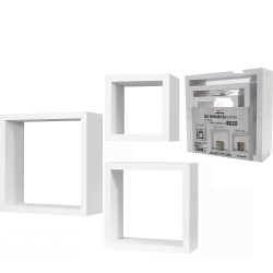 Σετ Ράφια Κυβικά Λευκά Ξύλο 25x25x9cm/20x20x9cm/15x15x9cm 3Τμχ Σετ Ράφια Κυβικά Λευκά Ξύλο 25x25x9cm/20x20x9cm/15x15x9cm 3Τμχ