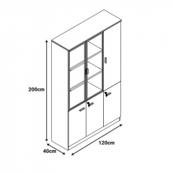 Ντουλάπες γραφείου επαγγελματικές Oscar pakoworld καρυδί-ανθρακί 240x40x200εκ Ντουλάπες γραφείου επαγγελματικές Oscar pakoworld καρυδί-ανθρακί 240x40x200εκ