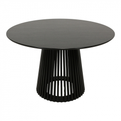 Τραπέζι Domonic pakoworld mdf σε μαύρη απόχρωση Φ120x75εκ