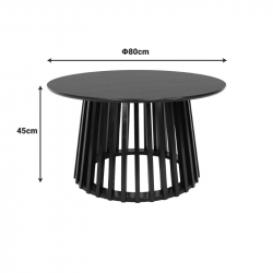 Τραπέζι σαλονιού Domonic pakoworld mdf σε μαύρη απόχρωση Φ80x45εκ Τραπέζι σαλονιού Domonic pakoworld mdf σε μαύρη απόχρωση Φ80x45εκ